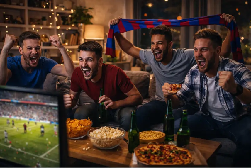 Urheiluilta kavereiden kanssa – miten järjestää täydellinen katseluhetki